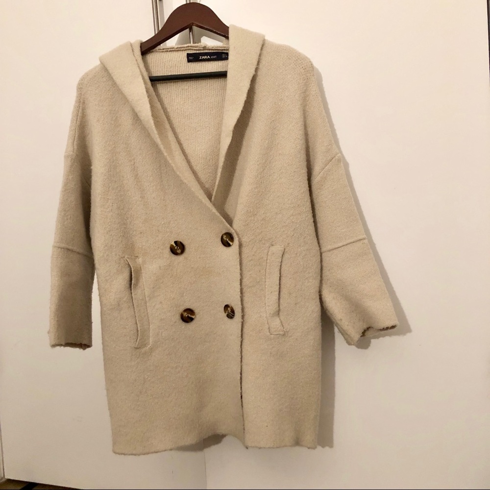 Zara boucle wool blend sweater jacket